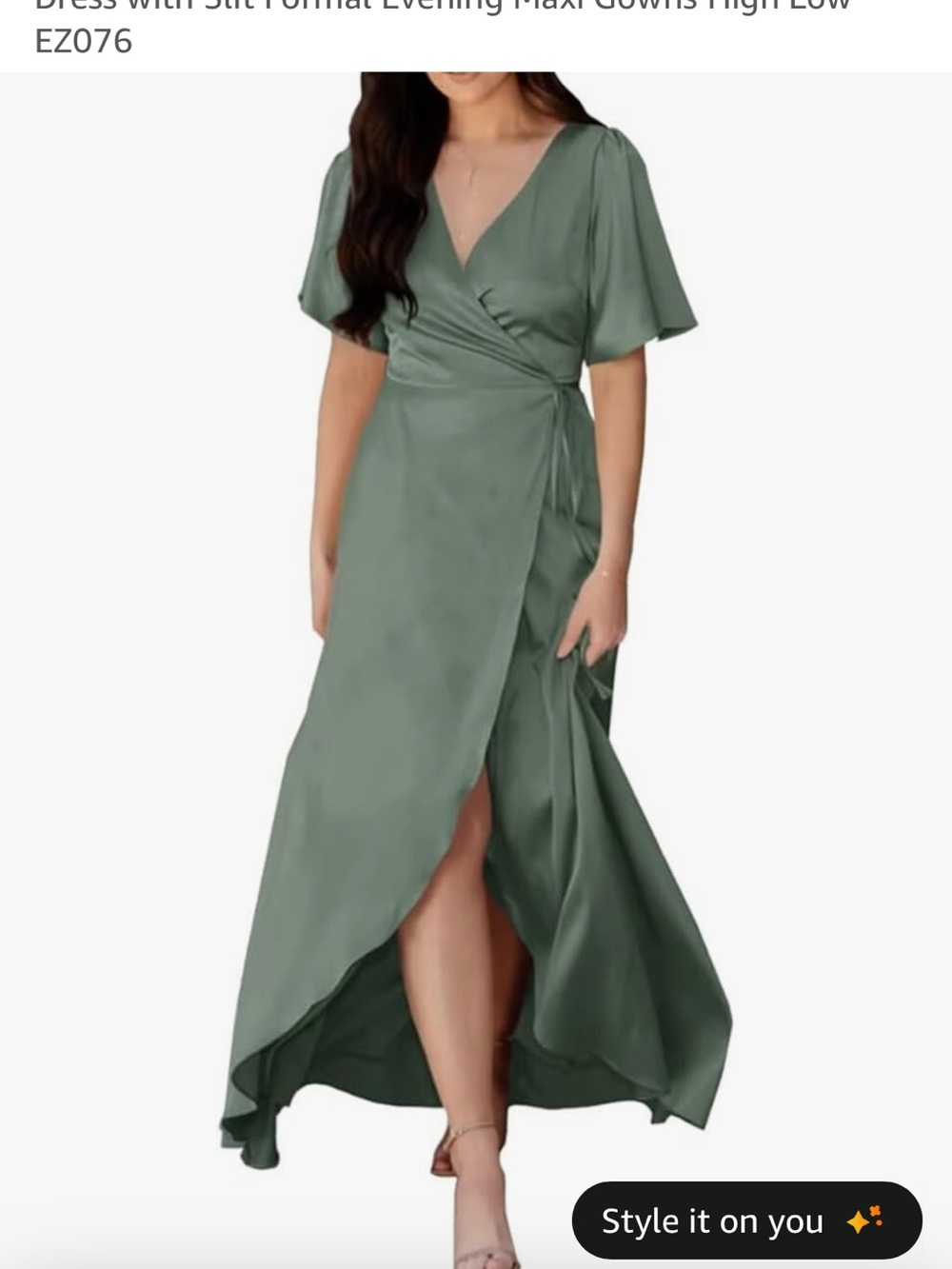 Elegant Wrap Maxi Dress in Sage Green